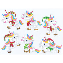 Load image into Gallery viewer, 6pcs-Unicorn-Diamond Painting Free Stickers