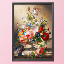 Load image into Gallery viewer, Wine Glass Rose-11CT Stamped 3 Strands Cross Stitch-52x63cm