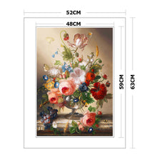 Load image into Gallery viewer, Wine Glass Rose-11CT Stamped 3 Strands Cross Stitch-52x63cm