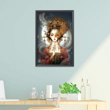Load image into Gallery viewer, Half Face Makeup-11CT Stamped 3 Strands Cross Stitch-85x150cm