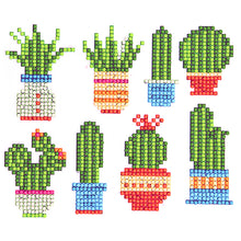 Load image into Gallery viewer, 8pcs-Cactus-Diamond Painting Free Stickers