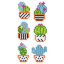 Load image into Gallery viewer, 6pcs-Cactus-Diamond Painting Free Stickers