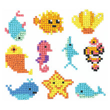Load image into Gallery viewer, 10pcs-Marine Life-Diamond Painting Free Stickers
