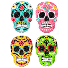Load image into Gallery viewer, 4pcs-Four Color Skull-Diamond Painting Free Stickers