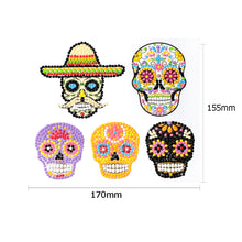 Load image into Gallery viewer, 5pcs-Five Color Skull-Diamond Painting Free Stickers