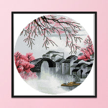 Load image into Gallery viewer, Jiangnan Water Town-11CT Stamped 3 Strands Cross Stitch-50x50cm