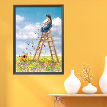 Load image into Gallery viewer, Flower Ladder Girl-11CT Stamped 3 Strands Cross Stitch-53x72cm