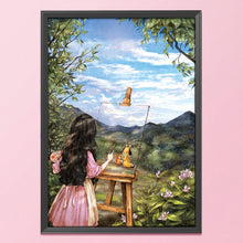 Load image into Gallery viewer, Sketch Girl-11CT Stamped 3 Strands Cross Stitch-53x72cm