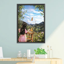 Load image into Gallery viewer, Sketch Girl-11CT Stamped 3 Strands Cross Stitch-53x72cm