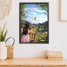 Load image into Gallery viewer, Sketch Girl-11CT Stamped 3 Strands Cross Stitch-53x72cm