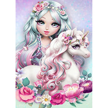 Load image into Gallery viewer, Unicorn And Little Girl-Full Drill Diamond Painting