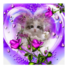 Load image into Gallery viewer, Rose Cat-Full Drill Diamond Painting