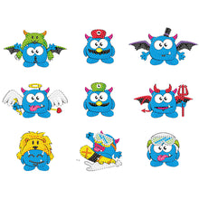 Load image into Gallery viewer, 9pcs-Smurfs-Diamond Painting Free Stickers