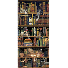 Load image into Gallery viewer, Lazy Cat On The Bookshelf-Full Drill Diamond Painting-40x80cm