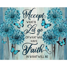 Load image into Gallery viewer, Flower Sentence-Accept what is let go - Full Drill Diamond Painting - 50x40cm