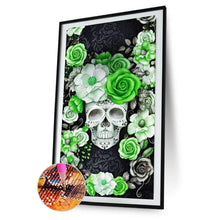 Load image into Gallery viewer, Green Flower Skull - Full Drill Diamond Painting - 40x80cm