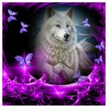 Load image into Gallery viewer, Wolf And Butterfly-Full Drill Diamond Painting