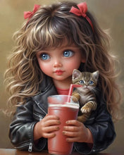 Load image into Gallery viewer, Cool Girl-Full Round Diamond Painting-30x40cm