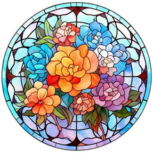 Load image into Gallery viewer, Stained Glass Flower-Full Round Diamond Painting-30x30cm