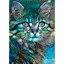 Load image into Gallery viewer, Blue Cat-Full Drill Diamond Painting