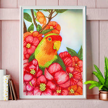 Load image into Gallery viewer, Flower Parrot-Special Shaped Crystal Diamond Painting-30*40cm