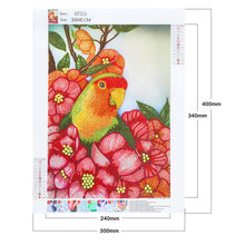 Load image into Gallery viewer, Flower Parrot-Special Shaped Crystal Diamond Painting-30*40cm