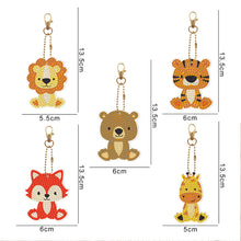 Load image into Gallery viewer, 5pcs Animal Lion Double Sided Keychain
