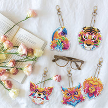 Load image into Gallery viewer, 5pcs Animal Tiger Double Sided Keychain