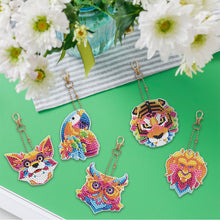 Load image into Gallery viewer, 5pcs Animal Tiger Double Sided Keychain