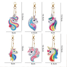 Load image into Gallery viewer, 6pcs Rainbow Horse Double Sided Keychain