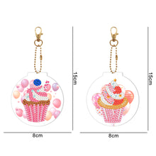 Load image into Gallery viewer, 2pcs Cake Double Sided Keychain