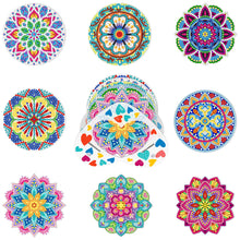 Load image into Gallery viewer, 8pcs/set +1 storage rack-Mandala-Acrylic Diamond Coaster