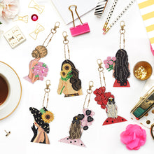 Load image into Gallery viewer, 6pcs Beauty Double Sided Keychain