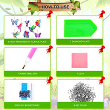 Load image into Gallery viewer, 8pc Hummingbird and Butterfly Double-Sides Keychain