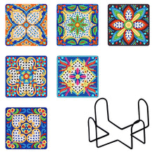Load image into Gallery viewer, 6pcs/set +1 storage rack-Mandala-Wooden Diamond Coaster