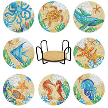 Load image into Gallery viewer, 8pcs/set +1 storage rack-Animal-Wooden Diamond Coaster