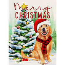 Load image into Gallery viewer, Christmas Dog-Full Drill Diamond Painting