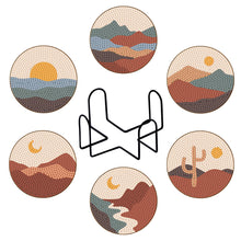 Load image into Gallery viewer, 6pcs/set +1 storage rack-Flowers-Wooden Diamond Coaster