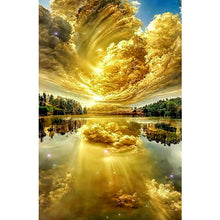 Load image into Gallery viewer, Golden Cloud Water Sky-Full Drill Diamond Painting-40x70cm
