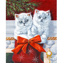 Load image into Gallery viewer, Two Cats-Full Drill Diamond Painting