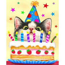 Load image into Gallery viewer, Birthday Cat-Full Drill Diamond Painting