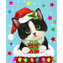 Load image into Gallery viewer, Christmas Cat-Full Drill Diamond Painting