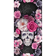 Load image into Gallery viewer, Pink Flower Skull - Full Drill Diamond Painting - 40x80cm