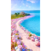 Load image into Gallery viewer, Pink Rose Beach-Full Drill Diamond Painting-40x70CM