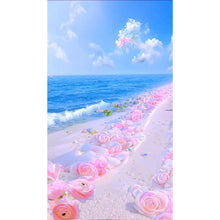 Load image into Gallery viewer, Pink Rose Beach-Full Drill Diamond Painting-40x70CM