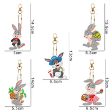 Load image into Gallery viewer, 5pcs Easter Rabbit Double-Sided Drill Keychains
