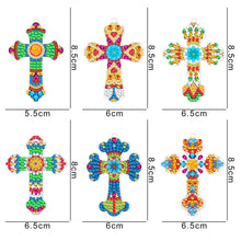 Load image into Gallery viewer, 6pcs Cross Double Sided Keychain