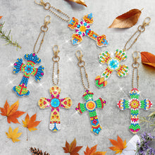 Load image into Gallery viewer, 6pcs Cross Double Sided Keychain