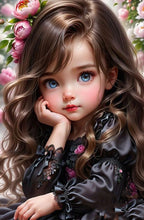 Load image into Gallery viewer, Cool Girl-Full Round Diamond Painting-30x40cm