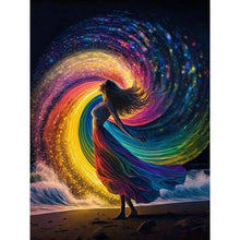 Load image into Gallery viewer, Rainbow Girl-Full Round Diamond Painting-30x40cm